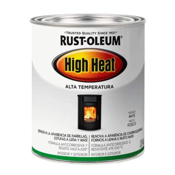 Pintura Brochable Alta Temperatura Parrilla Negra Rust Oleum