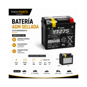 Batería Yuasa YTZ7S 6 Ah 130CCA - Imagen 5