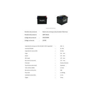 Batería Rocket 54 Ah 400 CCA 55530 – Potencia y Rendimiento de Alta Calidad - Imagen 4