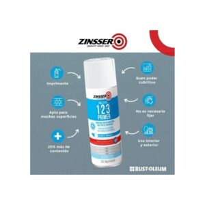 Imprimante en Aerosol Zinsser 1-2-3 - Primer Multiusos de Secado Rápido - Imagen 3