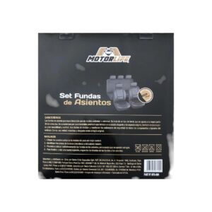 Funda Cubre Asientos Eco Cuero Gamuza Motorlife 11pzs - Imagen 3