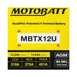 Batería Moto Motobatt MBTX12U 12V 14Ah AGM - Imagen 5