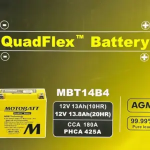 Batería Moto Motobatt AGM MBT14B4 12V 13Ah - Imagen 3