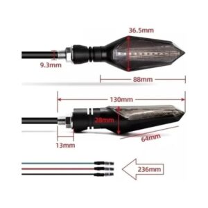 Luces Direccionales Intermitentes LED Secuenciales para Moto 12V - Imagen 3