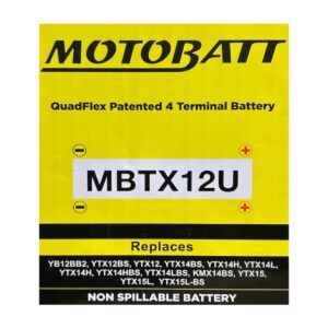Batería Moto Motobatt MBTX12U (YTX12-BS) (YTX14-BS) 12V 14Ah AGM - Imagen 5