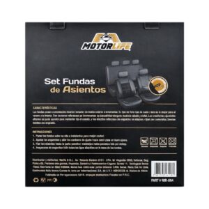Funda Cubre Asientos Eco Cuero Gamuza Motorlife 11 Piezas - Imagen 5
