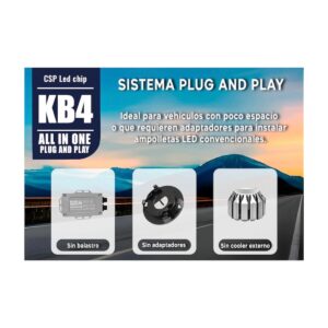 Kit Ampolletas Turbo Led Kb4 H4 Kobo Iron Plug & Play - Imagen 3