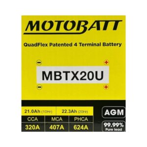 Batería Moto Motobatt MBTX20U (Ytx20l-bs) 12V 21Ah 320CCA - Imagen 6