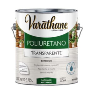 Barniz Poliuretano Transparente Exterior Satinado Varathane 3,785L