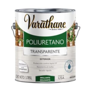 Barniz Poliuretano Transparente Exterior Brillante Varathane 3,785L