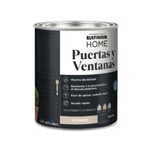 Pintura Home para Puertas y Ventanas Negro Satinado 946ml Rust-Oleum