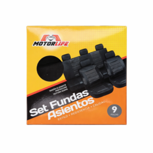 Cubre Asientos Motorlife Negro Clasico 9 Piezas