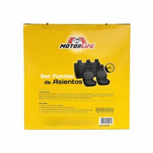 Cubre Asientos Motorlife Negro Clasico 9 Piezas - Imagen 3
