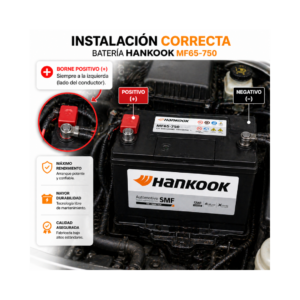 Batería Hankook 90 Ah 750CCA MF65-750 PI - Imagen 4