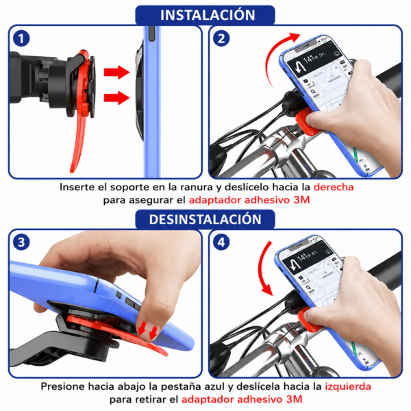 Soporte Celular Para Moto Y Bicicleta Liberación Rápida
