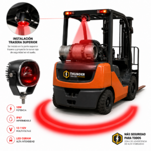 Luz Seguridad Curva U Roja Grúa Horquilla Montacargas Led