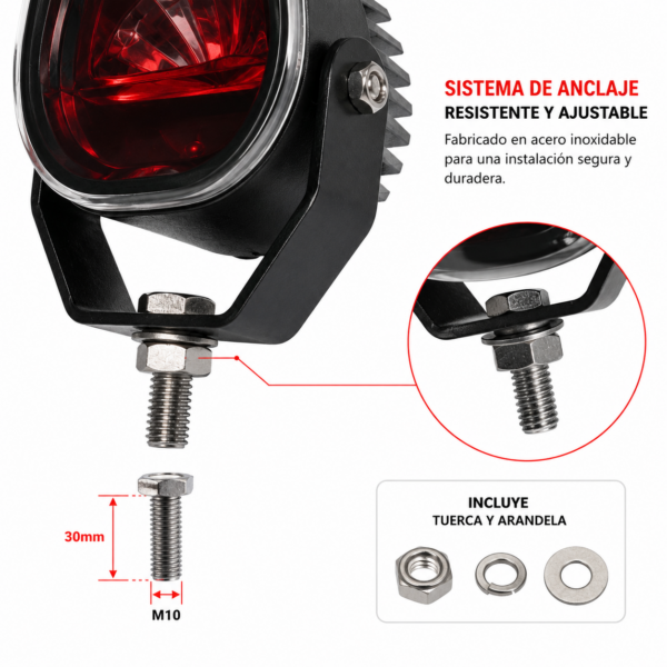 Luz Seguridad Curva U Roja Grúa Horquilla Montacargas Led
