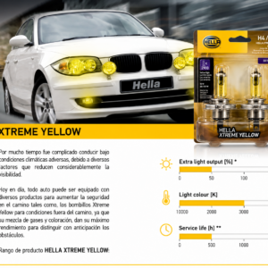 Ampolleta Hella Xtreme Yellow H4 9003 60/55w Par