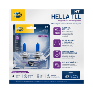 Kit Ampolletas Hella H7 TLL Design 12V 55W Luz Blanca - Imagen 4